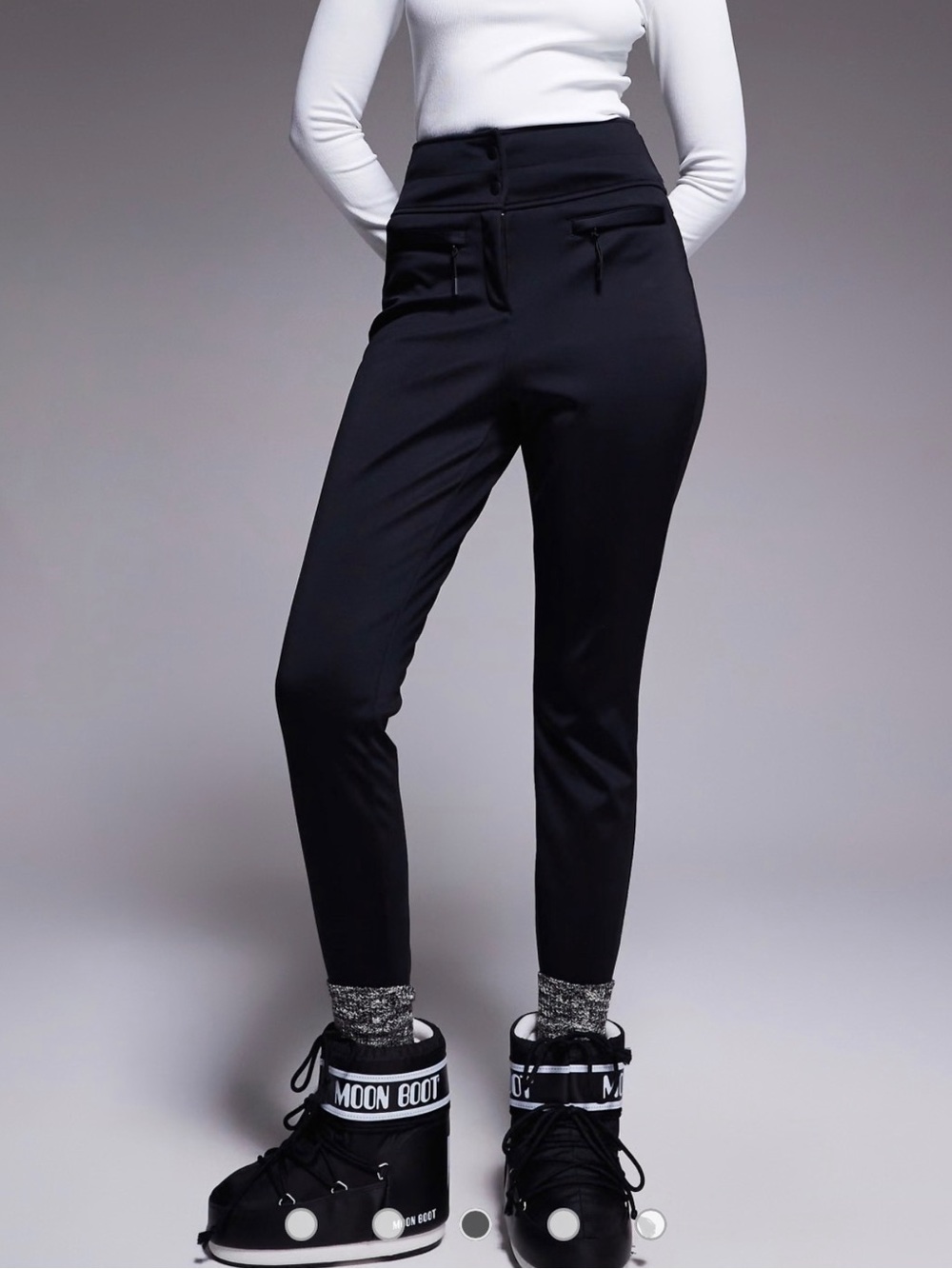 ASOS 4505 Ski and Snow Black High Waisted Stirrup Ski Pants Women US 2 NEW